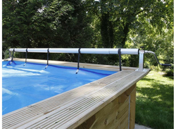 3 enrouleurs de couverture de piscine creusée en acier inoxydable Kokido